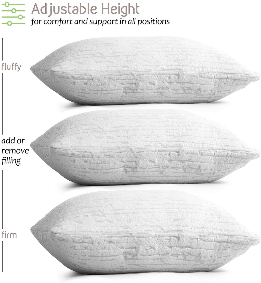 Hotel Collection Bed Pillow, Bamboo Pillows for Bed, Queen Size Pillows - Hotel Quality Plush Sleeping Pillows Detail