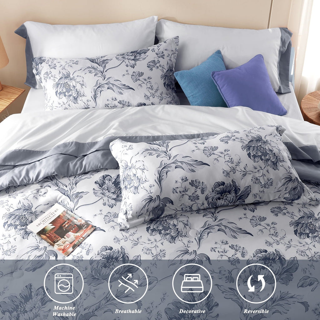 All-Season Queen Comforter Sets,7-Pieces Reversible Bedding Sets,Bed in a Bag with Comforter,Flat Sheet and Fitted Sheet,Pillowc... - Hypoallergenic Ultra-Fluffy Quilt for Winter Detail