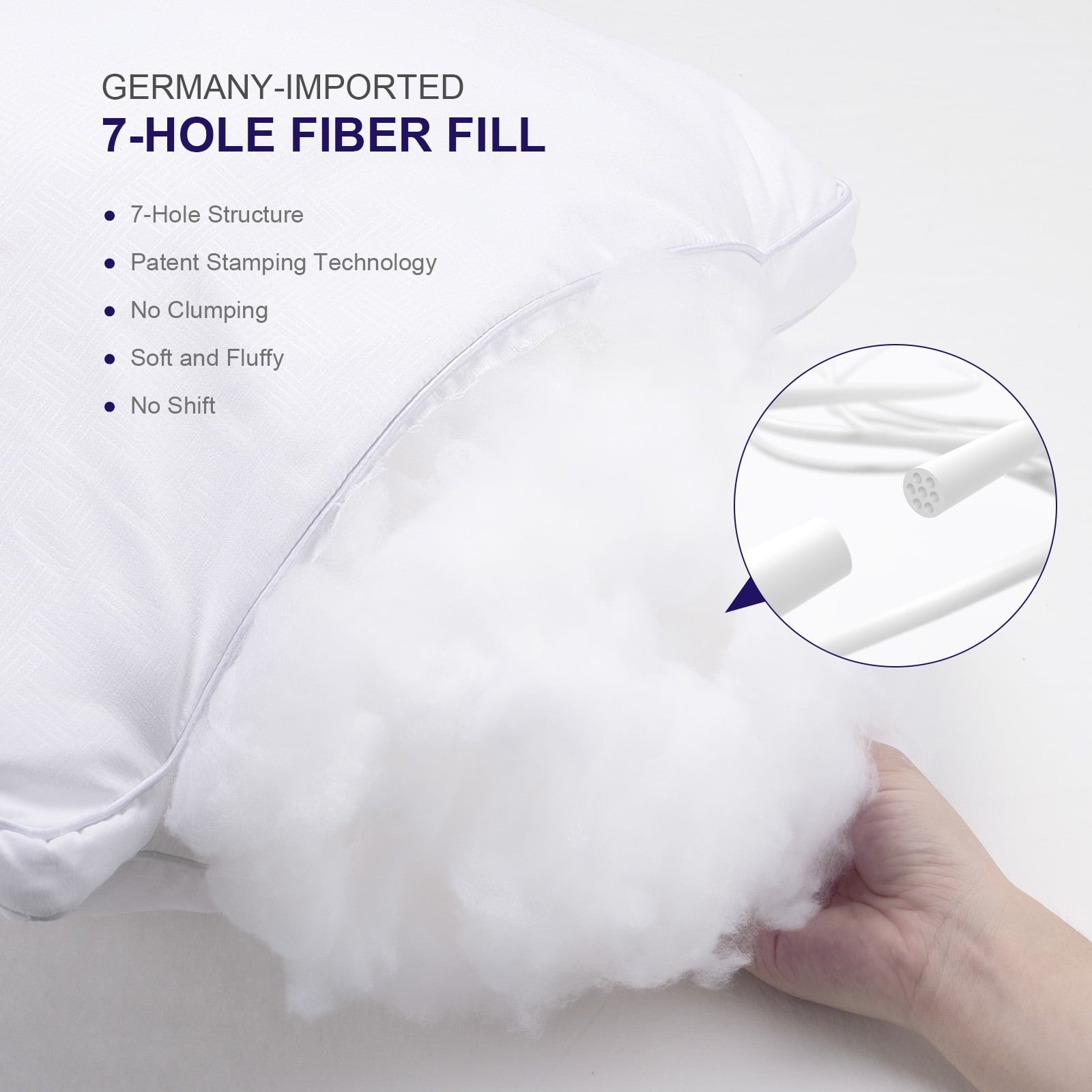 Hotel Collection Bed Pillows 2 Pack Down Alternative Pillows for Bed Queen Size Set of 2 Soft Hotel Collection Gusseted Cooling Pillow... - Ergonomic Memory Foam Pillow for Neck Pain Support Detail