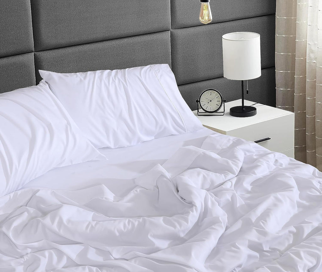 Breathable Luxury Set - Luxurious Silky Soft Microfiber Bedding - Cozy & Comfy - 15 inch Deep Pocket (Fits up to 17") Hotel Bed - 4 Pcs... - Luxury Bed Sheet Set with Deep Pockets Detail