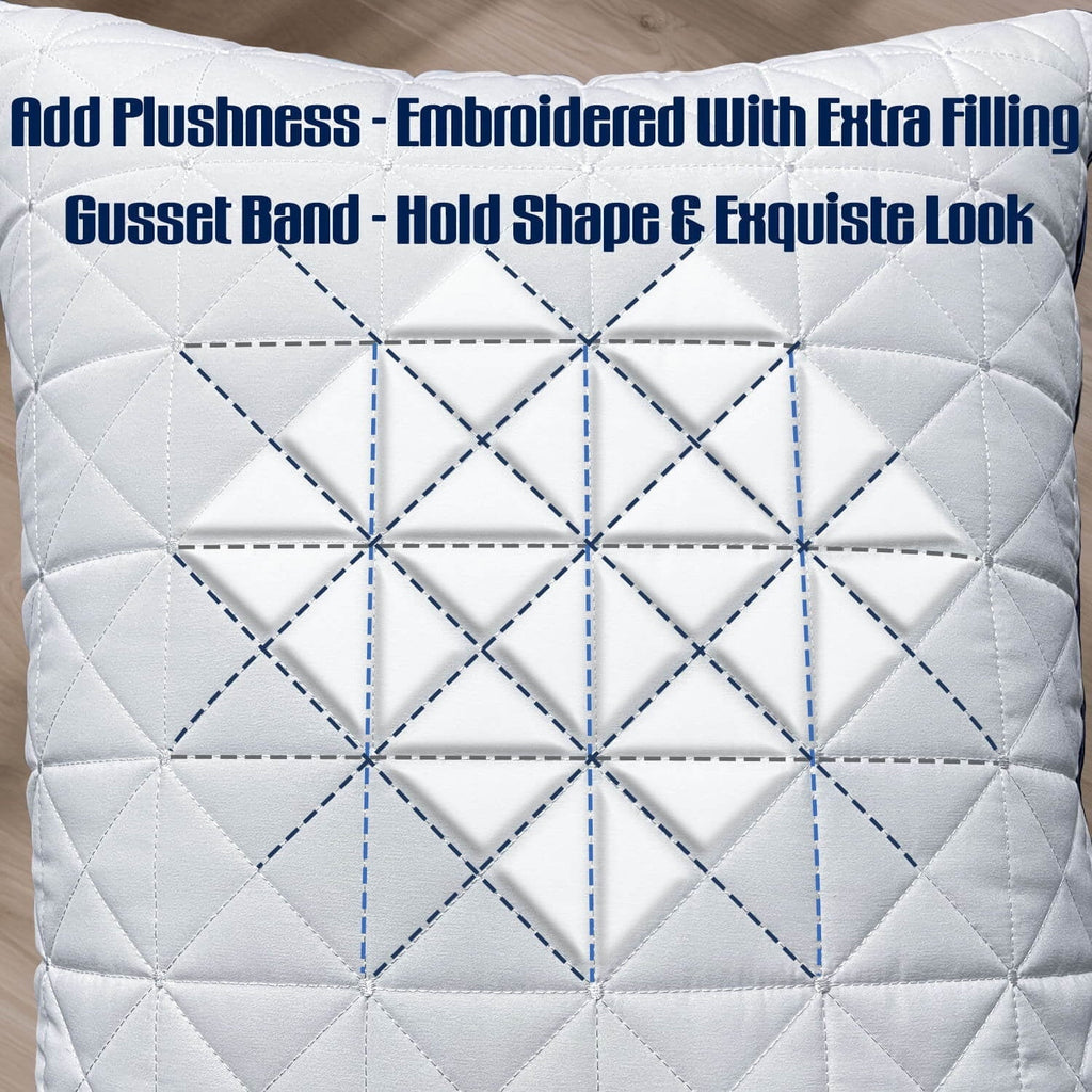 Ergonomic Memory Foam King Size Pillows Set of 2 - Cooling Hotel Luxury Bed Pillows for Sleeping 2 Pack, Supportive Breathable Down Alterna... - Orthopedic Shredded Foam Bed Pillow Set Detail