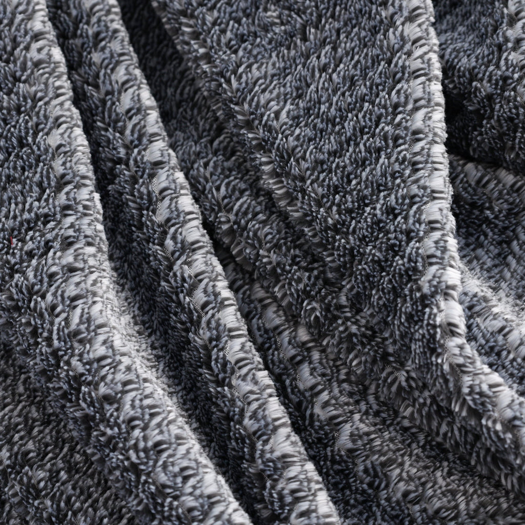 Cozy Fleece Plush Textured Heathered Soft Oversized Throw Blanket, Gray - Cozy Fleece Throw Blanket for Couch & Bed Detail