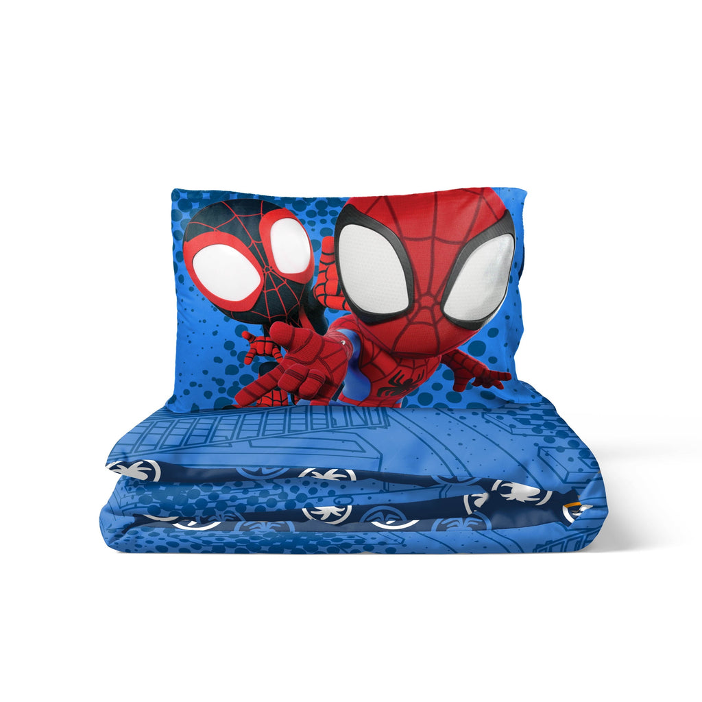 Luxurious Quilted Spidey Amazing Friends Kids 2-Piece Twin/Full Reversible Comforter Set, Microfiber, Red - All-Season Down Alternative Comforter Insert Detail