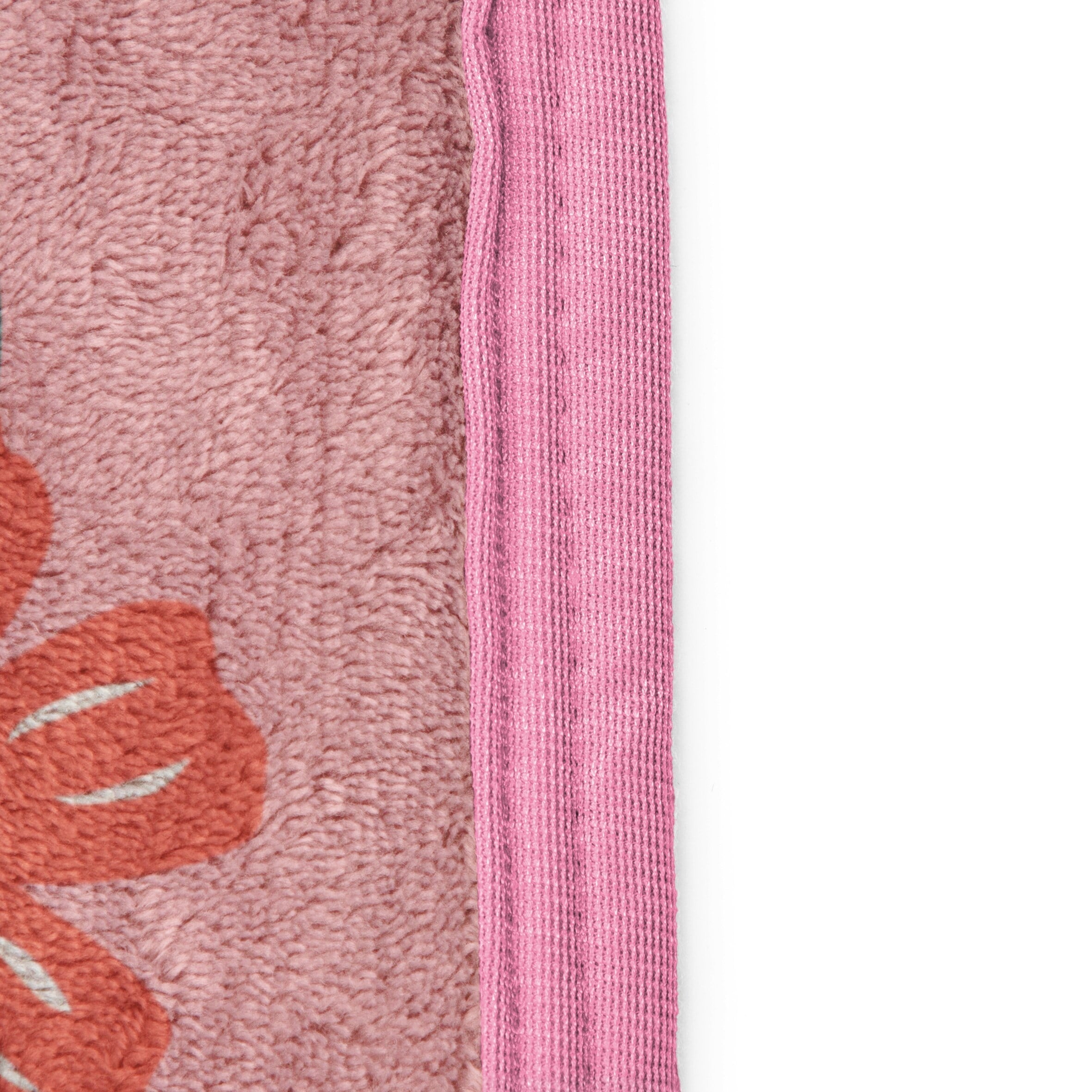 Decorative Knitted Floral Grace 46 x 60 Coral Fleece Kids Throw Blanket - Soft Bedding Accessories - Luxury Knitted Decorative Throw Blanket with Fringes Detail