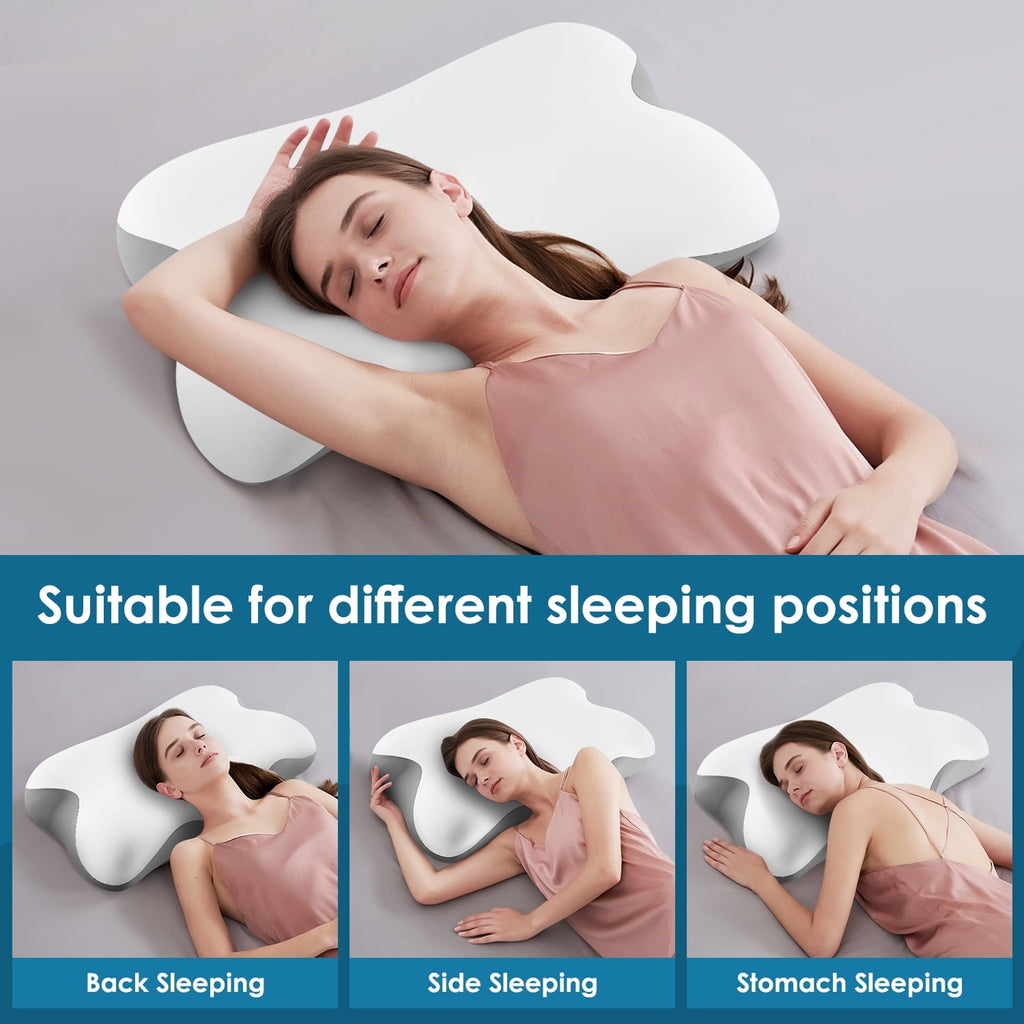 Hotel Collection Memory Foam Bed Pillow for Pain Relief,Ergonomic Memory Foam Pillows for Sleeping for Side Back Stomach&Sleepers with... - Ergonomic Memory Foam Pillow for Neck Pain Support Detail