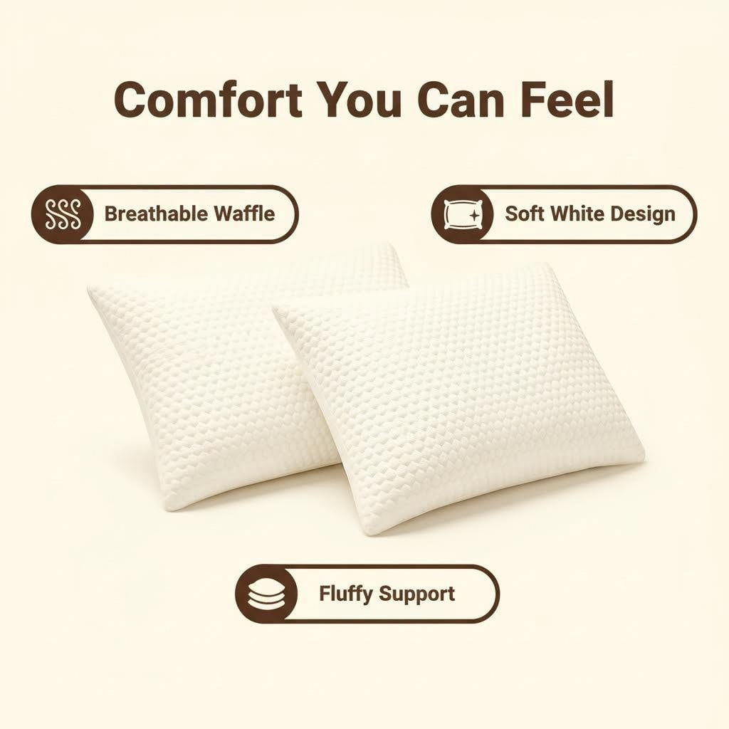 Ergonomic Memory Foam Queen Size Latex Pillow (2 Pack) Shredded Natural Latex Cooling Bed Pillows for Side & Back Sleepers, Medium Firm Sup... - Ergonomic Memory Foam Pillow for Neck Pain Support Detail
