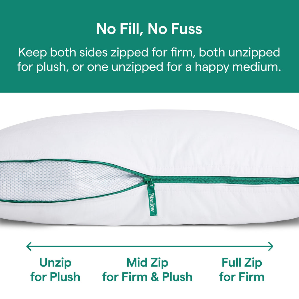 Fluffy Shredded Marlow Adjustable Memory Foam Bed Pillow - Neck and Back Support For Side, Back and Stomach Sleepers - Standard/Queen... - Ergonomic Memory Foam Pillow for Neck Pain Support Detail