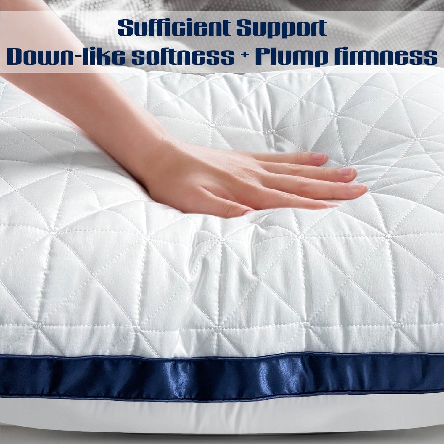 Ergonomic Memory Foam King Size Pillows Set of 2 - Cooling Hotel Luxury Bed Pillows for Sleeping 2 Pack, Supportive Breathable Down Alterna... - Orthopedic Shredded Foam Bed Pillow Set Detail