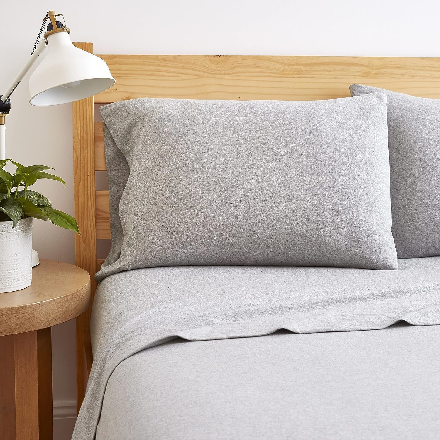 Breathable Luxury Jersey Knit Full Size Sheets 4pc|100% T-Shirt Cotton Blend Super Soft Breathable Jersey Sheets Full Size Bed, Stretch... - Premium Ultra-Soft Pillowcase Pair for Sleeping Detail