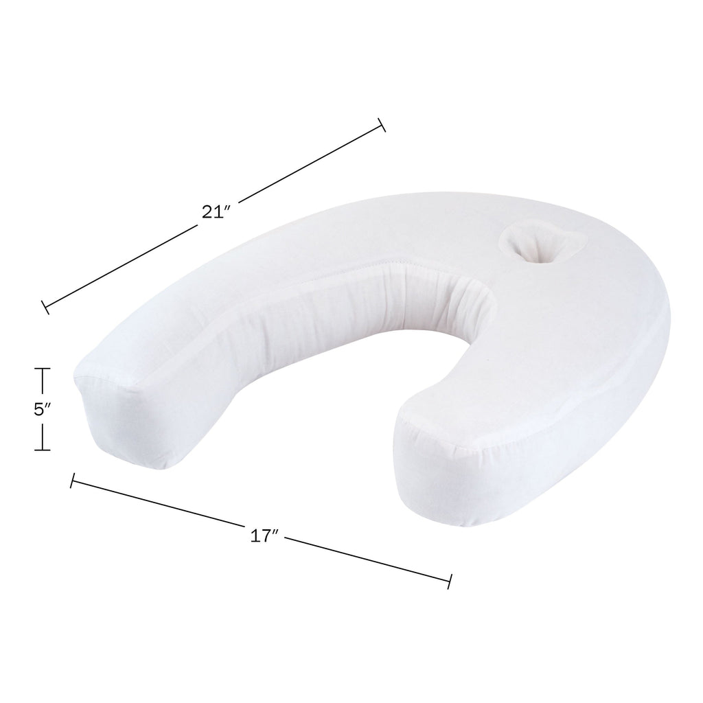 Decorative Plump Bluestone Contour Side Sleeper Pillow with Ear Pocket for Pain Relief - Decorative Throw Pillow Cushion for Sofa & Bed Detail