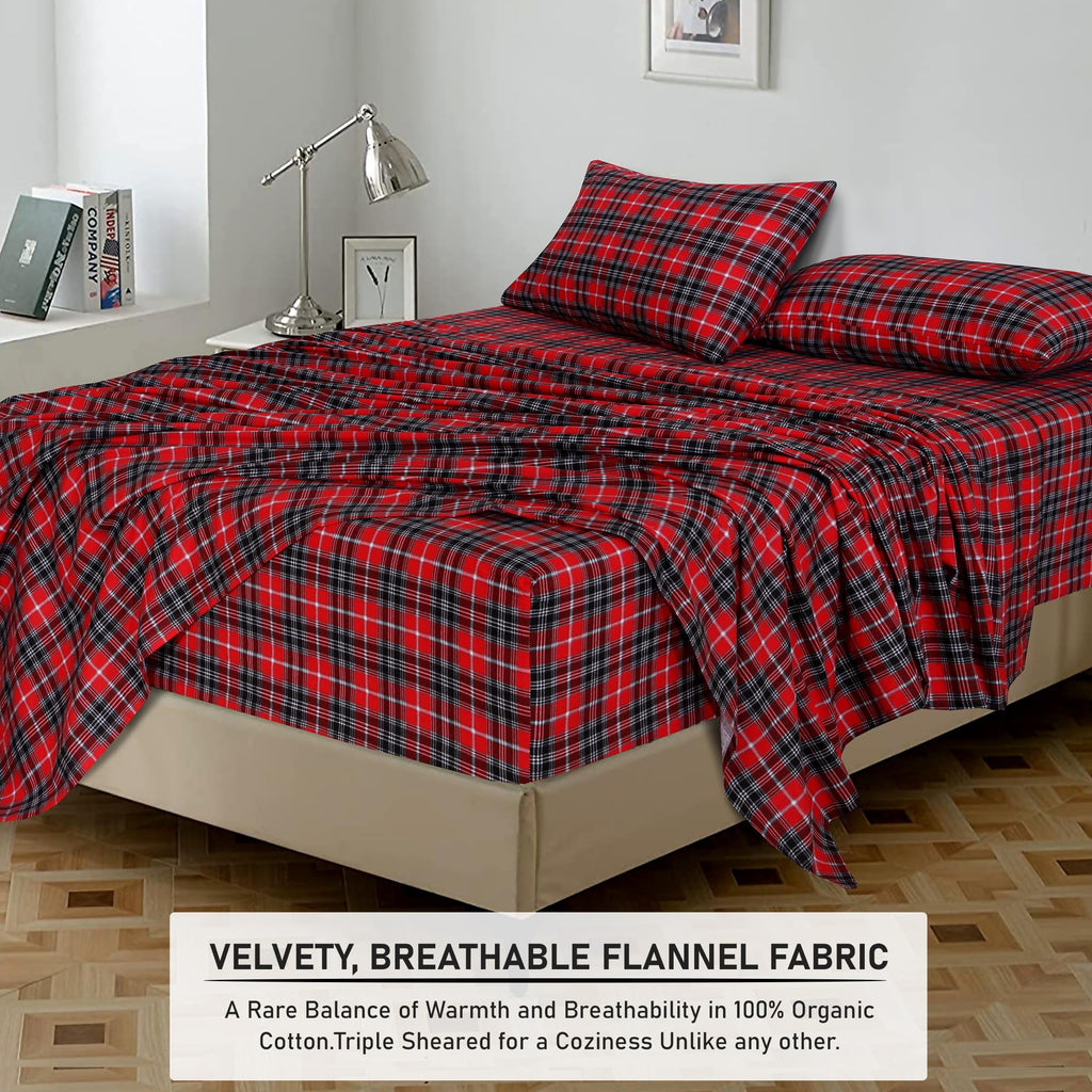 Cooling Sateen Flannel Sheets Queen Size - 100% Cotton Double Brushed Bed Sheets, Deep Pockets 16 Inches Queen Sheet Set, All Season... - Luxury Bed Sheet Set with Deep Pockets Detail