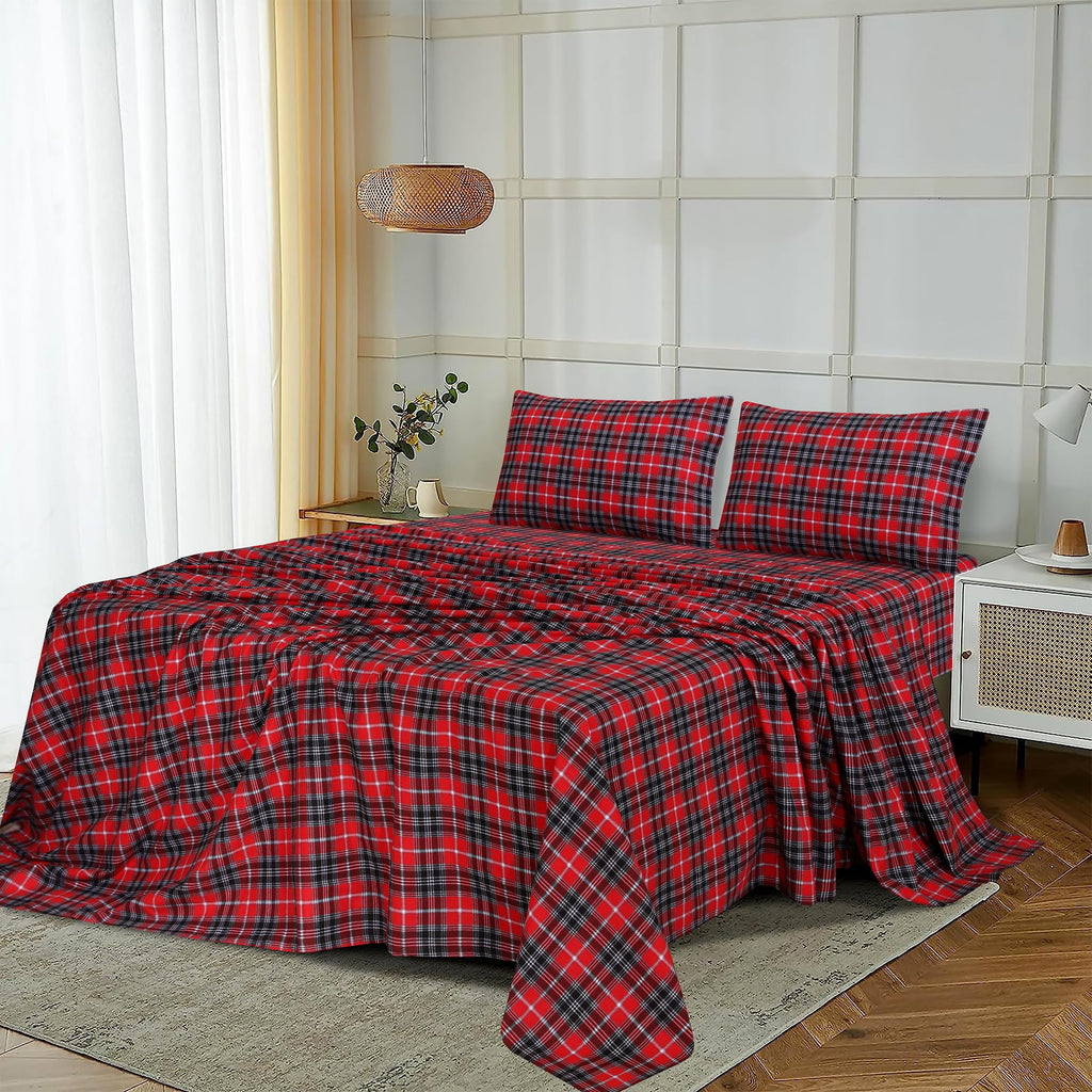 Cooling Sateen Flannel Sheets Queen Size - 100% Cotton Double Brushed Bed Sheets, Deep Pockets 16 Inches Queen Sheet Set, All Season... - Luxury Bed Sheet Set with Deep Pockets Detail