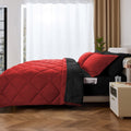Heavyweight Warmth 7 Piece Reversible Queen Comforter Set - Red Quilted Down Alternative Bedding All Season Super Soft Microfiber Bed in... - Hypoallergenic Ultra-Fluffy Quilt for Winter - Default Title