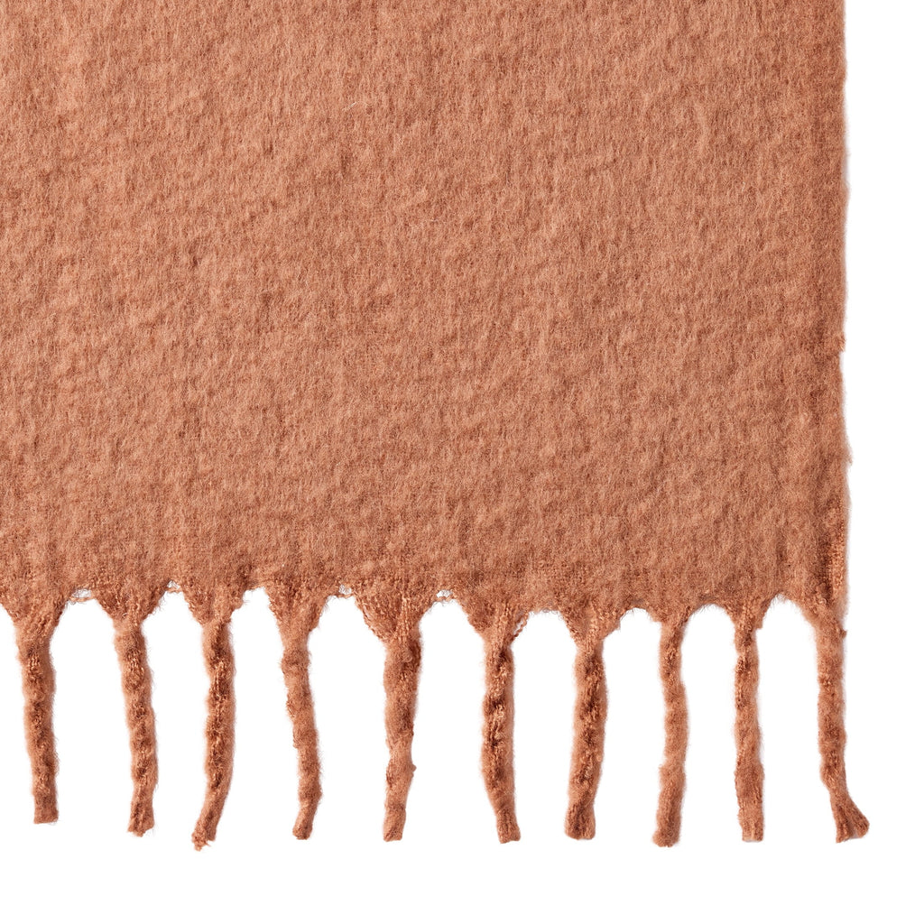 Cozy Fleece Faux Mohair Cozy Couch Throw Blanket Terracotta Clay, 50x72" - Lightweight Plush Warm Blanket for All Seasons Detail