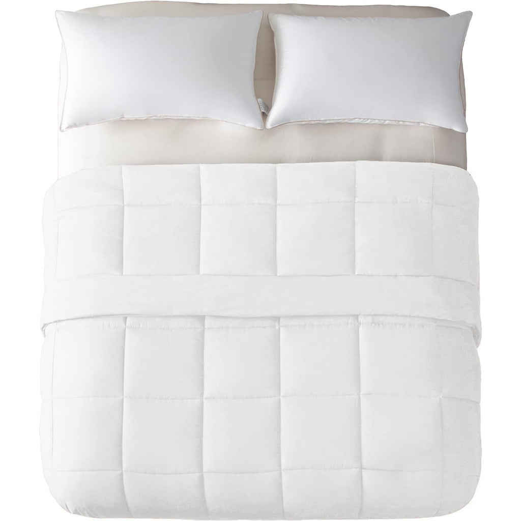 Hypoallergenic Cloud Queen Comforter Set White, 3-Piece Solid Comforter Duvet Insert with Corner Tabs, Lightweight Bedding Down Alternativ... - All-Season Down Alternative Comforter Insert Detail