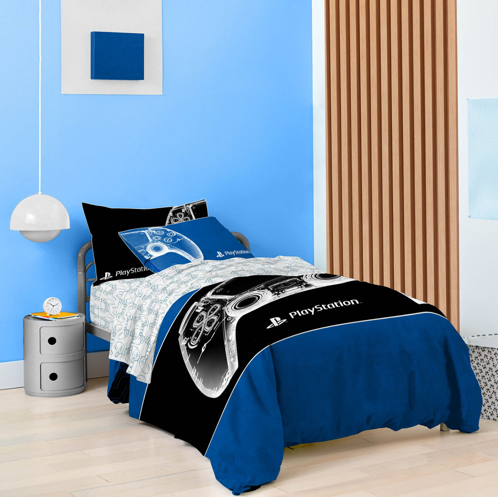 Heavyweight Warmth X-Ray Kids 2 Piece Blue Reversible Comforter and Pillowcase Set, Twin/Full - Hypoallergenic Ultra-Fluffy Quilt for Winter Detail