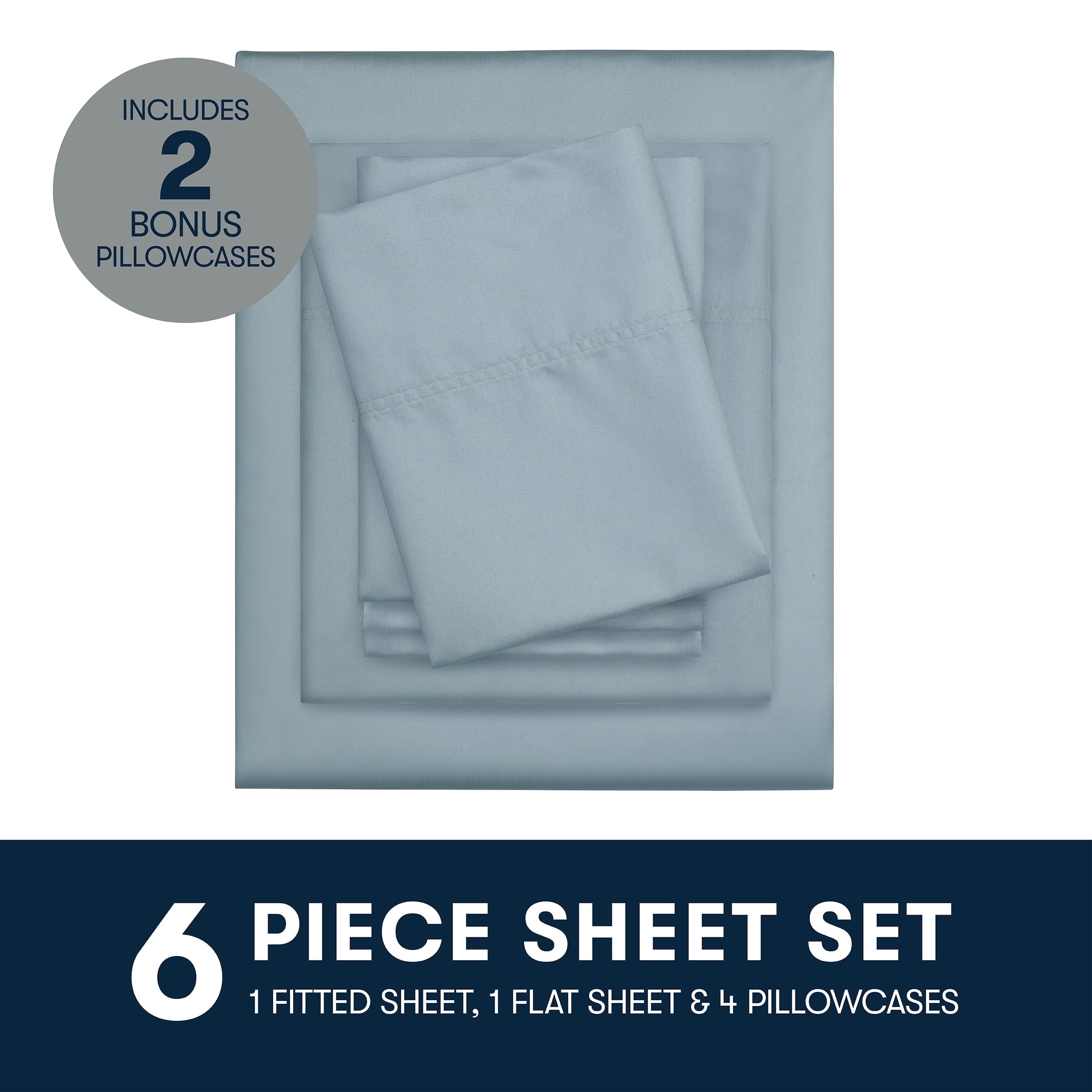Ultra-Soft 6-Piece 800 Thread Count Lead Cotton Rich Adult Bed Sheet Set, King - Deep Pocket - Luxury Bed Sheet Set with Deep Pockets Detail
