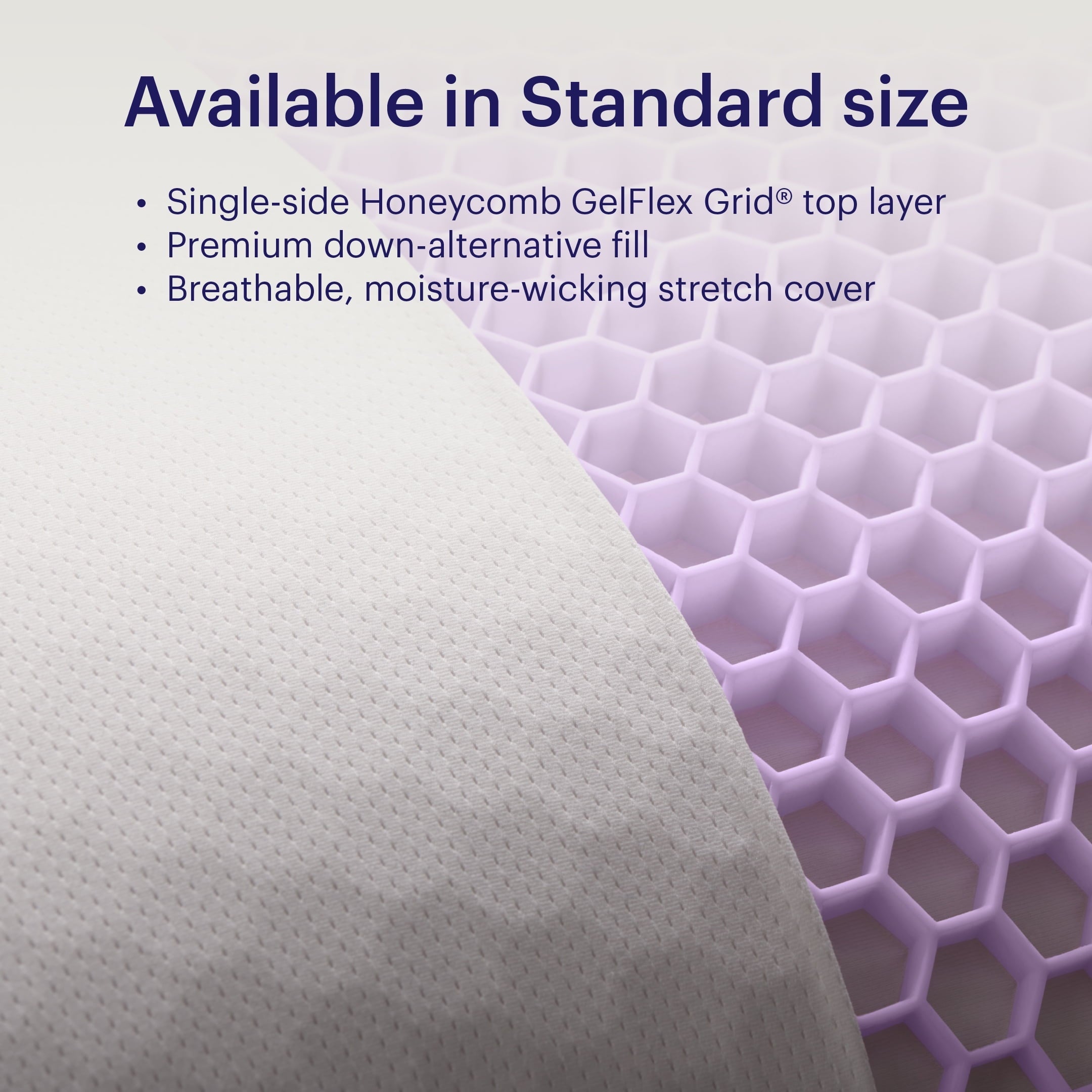 Hotel Collection GridCloud Pillow, Honeycomb Gelflex Top Layer, Hypoallergenic, Down - Alternative - Orthopedic Shredded Foam Bed Pillow Set Detail