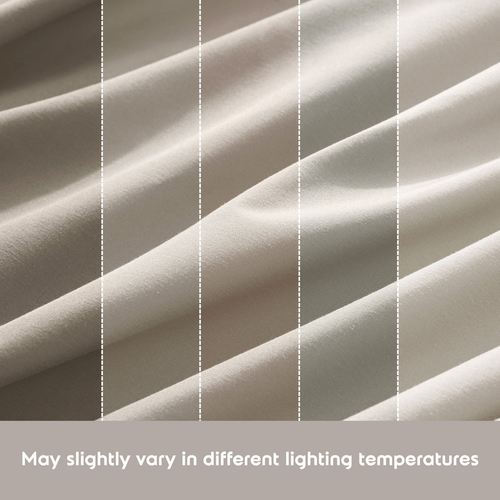 Breathable Luxury King Sheet Sets, 1800 Series Deep Pocket 4 Piece, Luxury Soft Microfiber Bed Sheet Sets, BEIGE CREAM - Premium Ultra-Soft Pillowcase Pair for Sleeping Detail