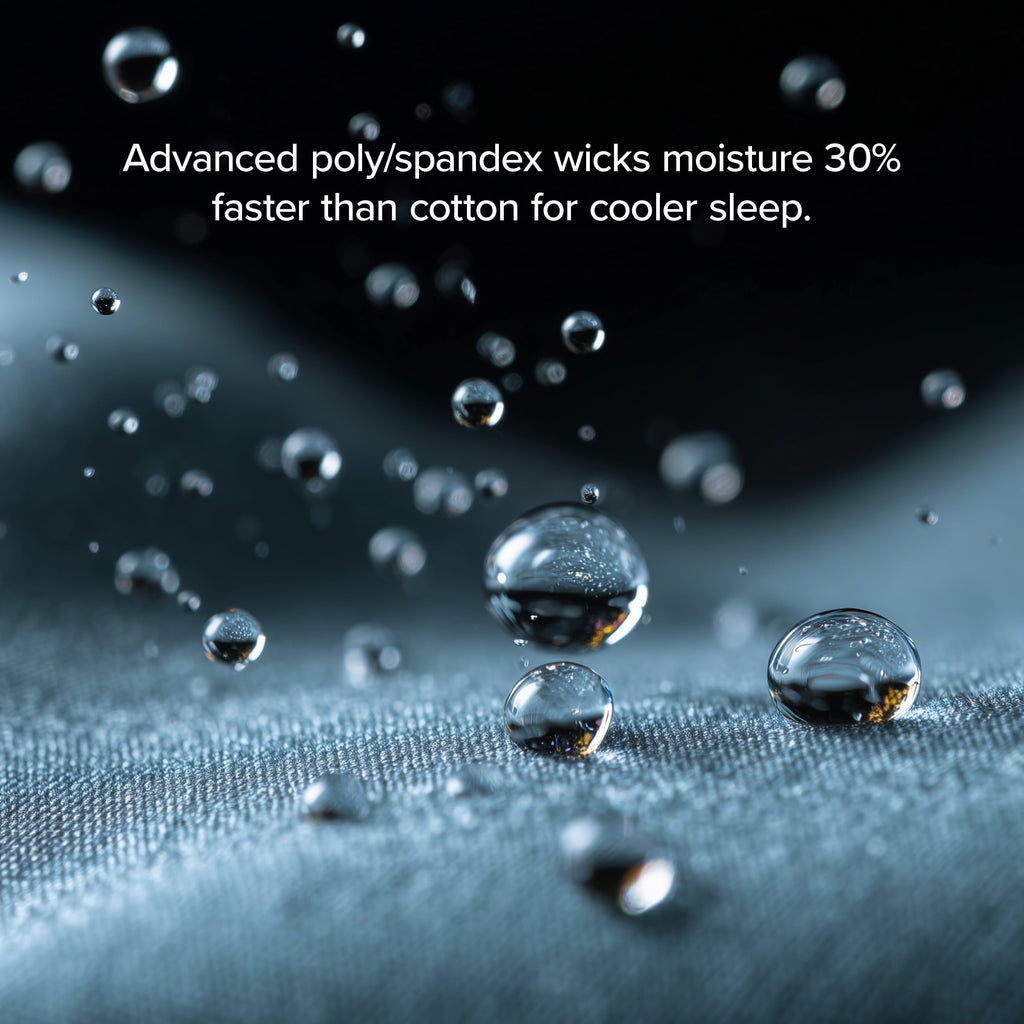 Ultra-Soft Cooling Performance Jersey Knit Stretch Sheet Set, Moisture-Wicking & Breathable, 4-Way Stretch Bed Sheets, Envelope ... - Breathable Egyptian Cotton Flat & Fitted Sheets Detail