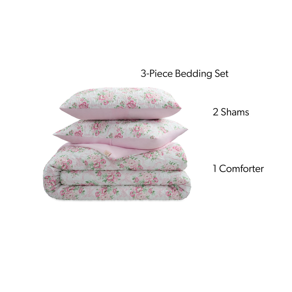 All-Season 2-Piece Coquette Floral Pink Comforter Set, Twin/Twin XL - Hypoallergenic Ultra-Fluffy Quilt for Winter - Default Title