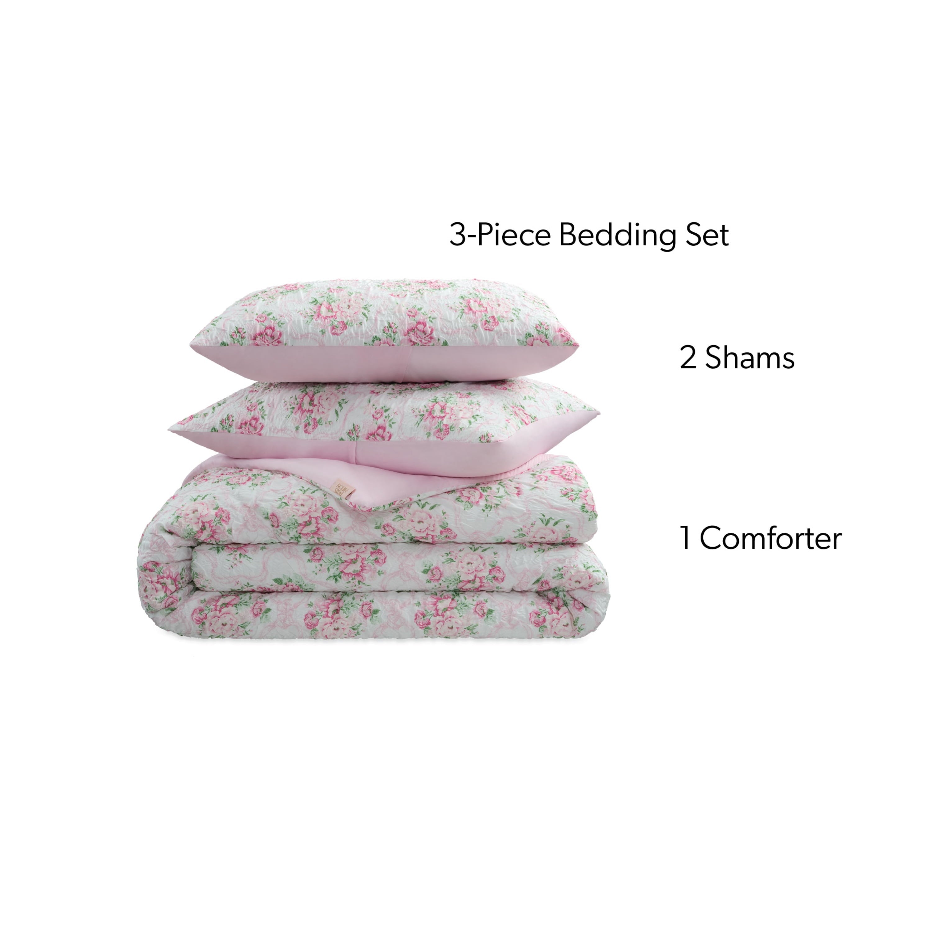 All-Season 2-Piece Coquette Floral Pink Comforter Set, Twin/Twin XL - Hypoallergenic Ultra-Fluffy Quilt for Winter - Default Title