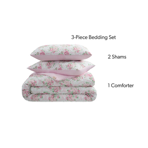 All-Season 2-Piece Coquette Floral Pink Comforter Set, Twin/Twin XL - Hypoallergenic Ultra-Fluffy Quilt for Winter - Default Title