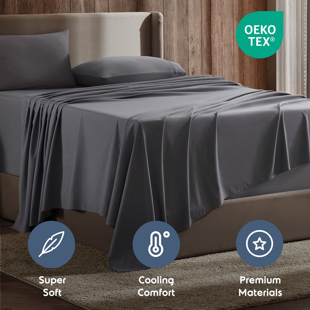 Wrinkle-Resistant Queen Sheets Set, 1800 Series Extra Deep Pocket Sheets Queen Soft Microfiber Bed Sheets, 4 Piece Queen Sheet sets - Premium Ultra-Soft Pillowcase Pair for Sleeping Detail
