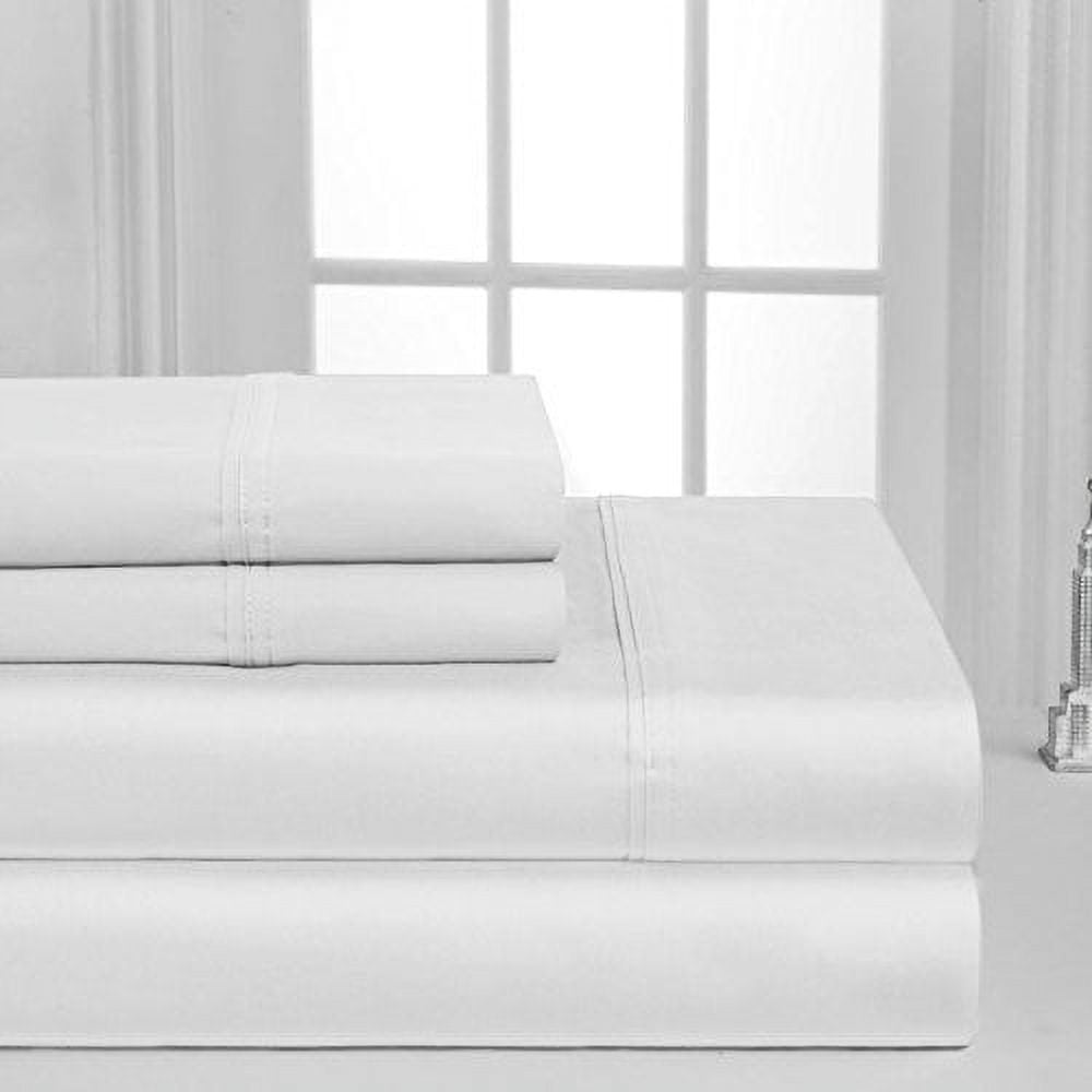 Wrinkle-Resistant Luxurious Collection 1000 Thread Count 100% Cotton Bed Sheet Set (Twin XL, White) - Premium Ultra-Soft Pillowcase Pair for Sleeping Detail