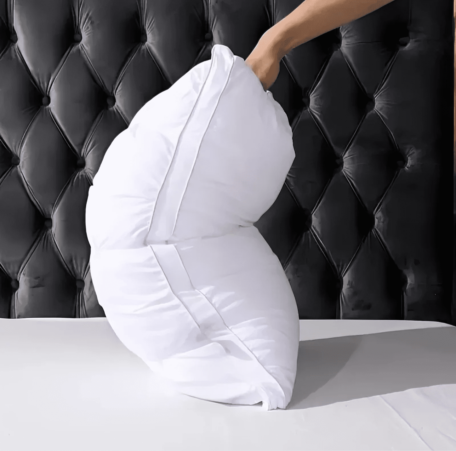Decorative Plump Queen Size Bed Pillows Set of 2, Hotel Quality, Down Alternative Gusseted Bed Pillows for Side, Back, or Stomach Slee... - Decorative Throw Pillow Cushion for Sofa & Bed Detail