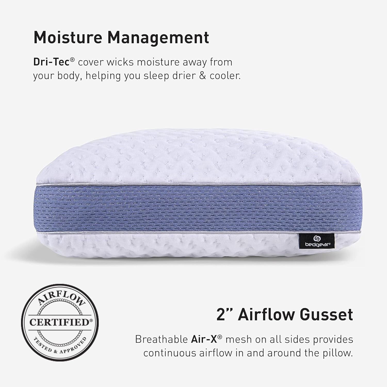 Ergonomic Memory Foam Performance Pillow – 2.0 - Moisture Wicking Bed Pillow for All Sleep Positions - Medium Firmness Bed Pillow -... - Ergonomic Memory Foam Pillow for Neck Pain Support Detail