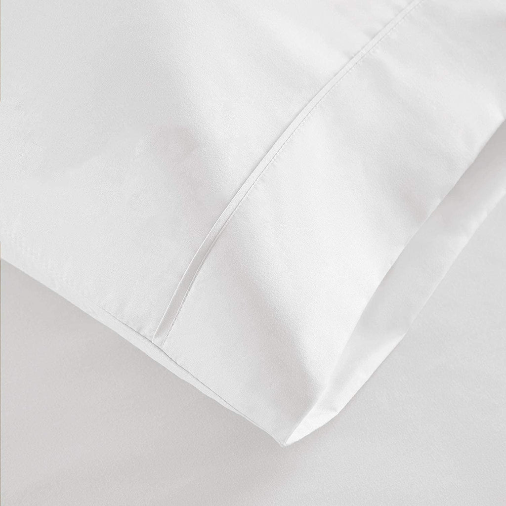 Ultra-Soft 100% Cotton Hospital Bedsheets Set - 1 Flat Sheet, 1 Fitted Sheet (10" Inch) Deep Pocket, 1 Pillowcase, Best & Comfor... - Premium Ultra-Soft Pillowcase Pair for Sleeping Detail