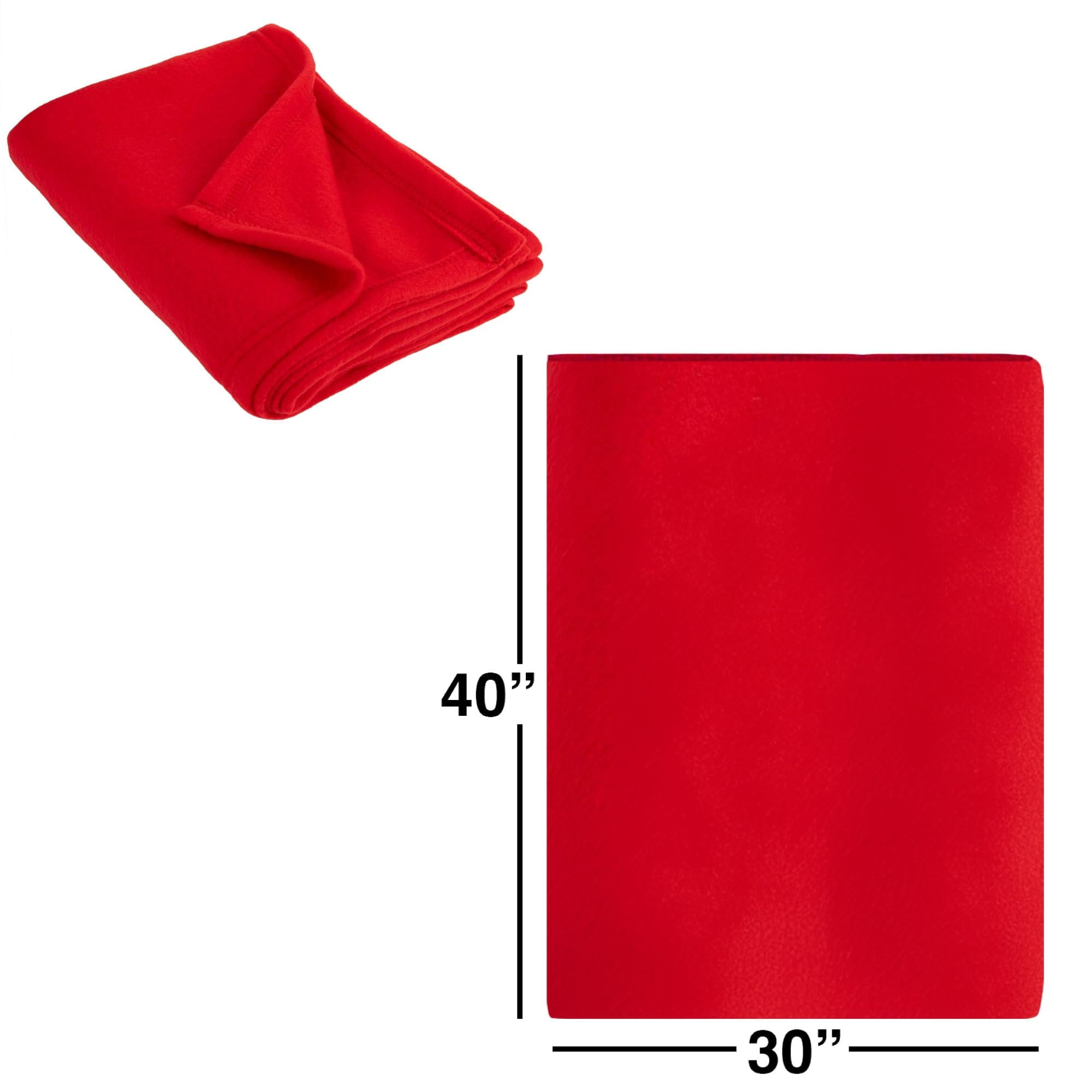 Lightweight Warm 24 pack Adult Soft Fleece 40"L x 30"L Twin Throw Blankets for Homeless, Wedding Favors, Home in Assorted Colors - Super Soft Reversible Sherpa Flannel Blanket Detail