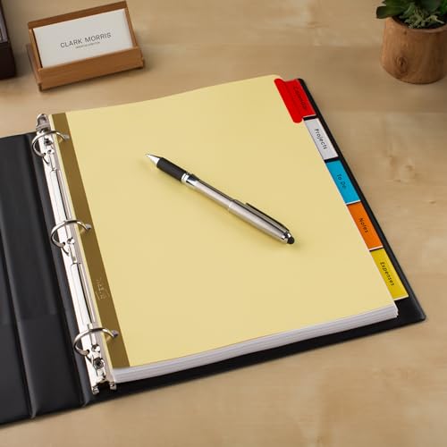 Smart Home Avery Binder Dividers - 5-Tab Insertable Multicolor Big Tabs for Collection