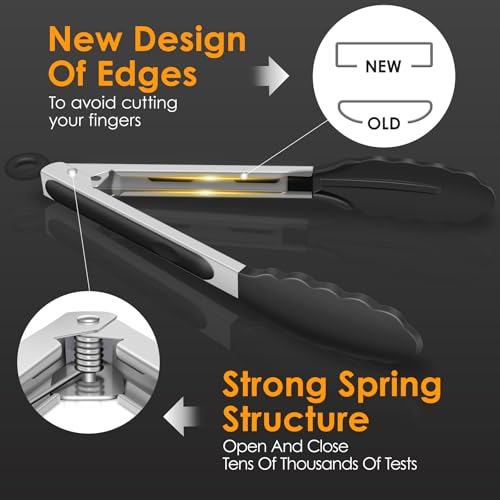 Minimalist HOTEC top-tier Stainless Steel Locking Kitchen Tongs
