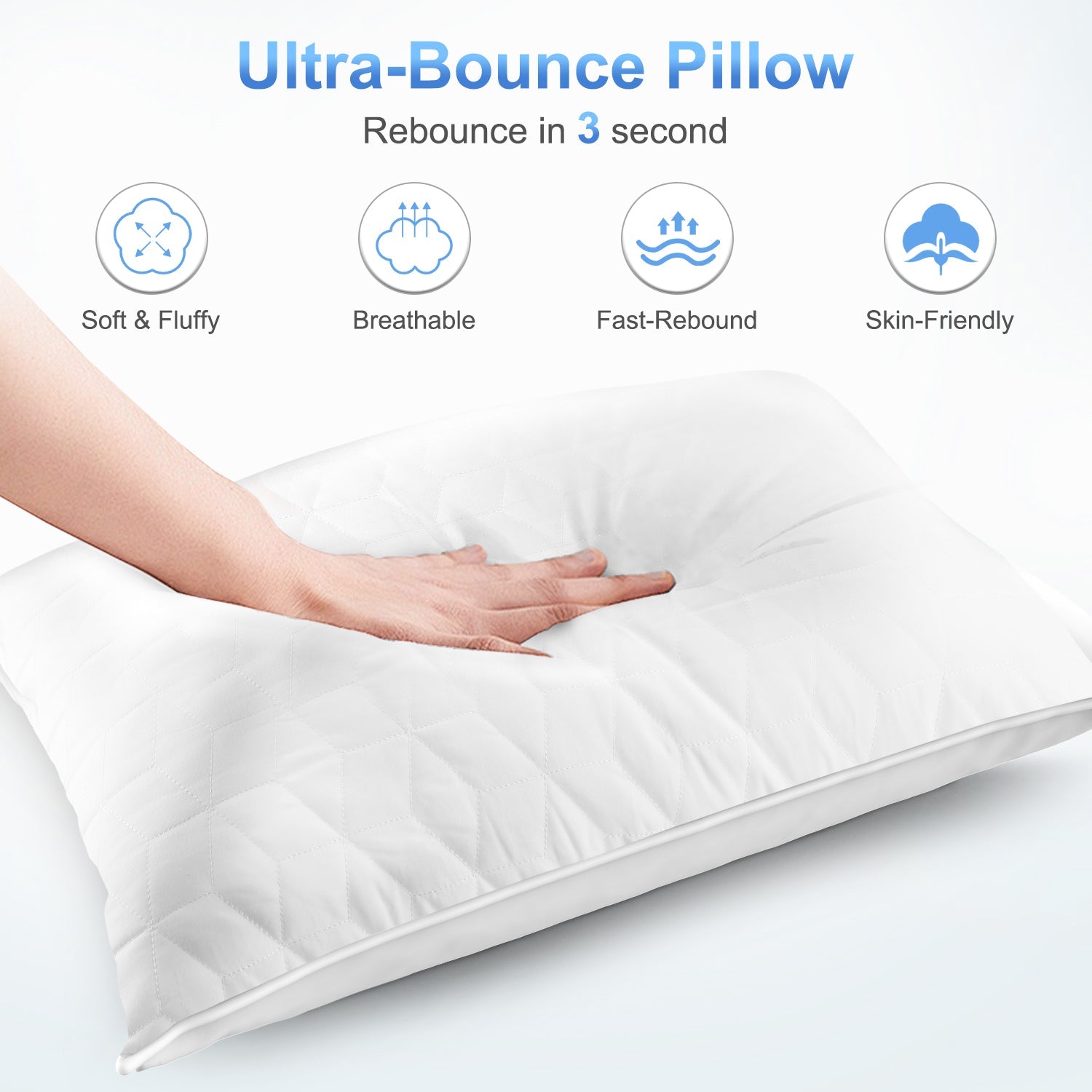 Fluffy Shredded Bed Pillows for Sleeping 2 pack, King Size Cooling Pillows Hotel Quality with Premium Soft Down Alternative Fill for ... - Orthopedic Shredded Foam Bed Pillow Set Detail