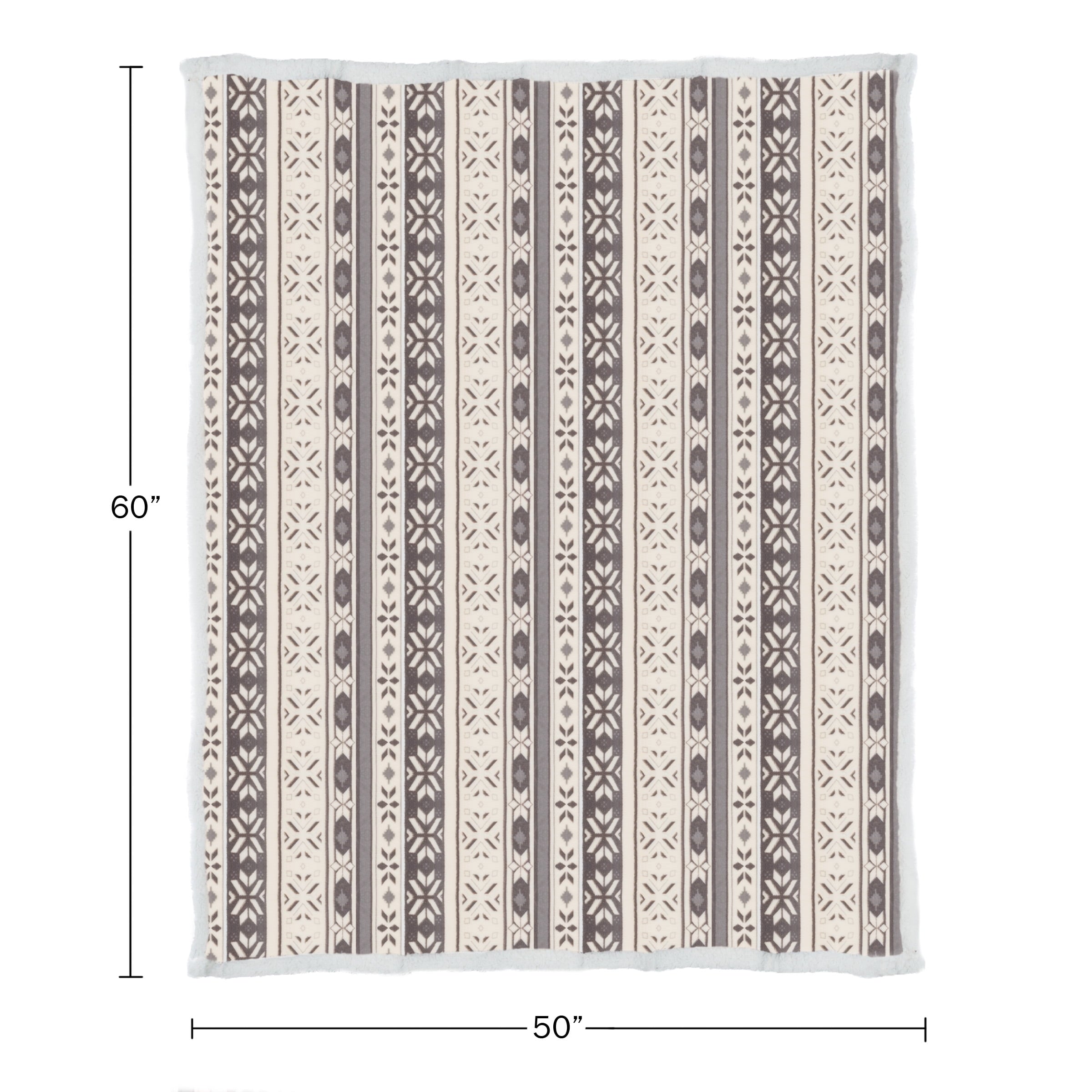 Decorative Knitted 50x60-Inch Machine Washable Fleece Blanket with Snowflakes - Lightweight Plush Warm Blanket for All Seasons Detail