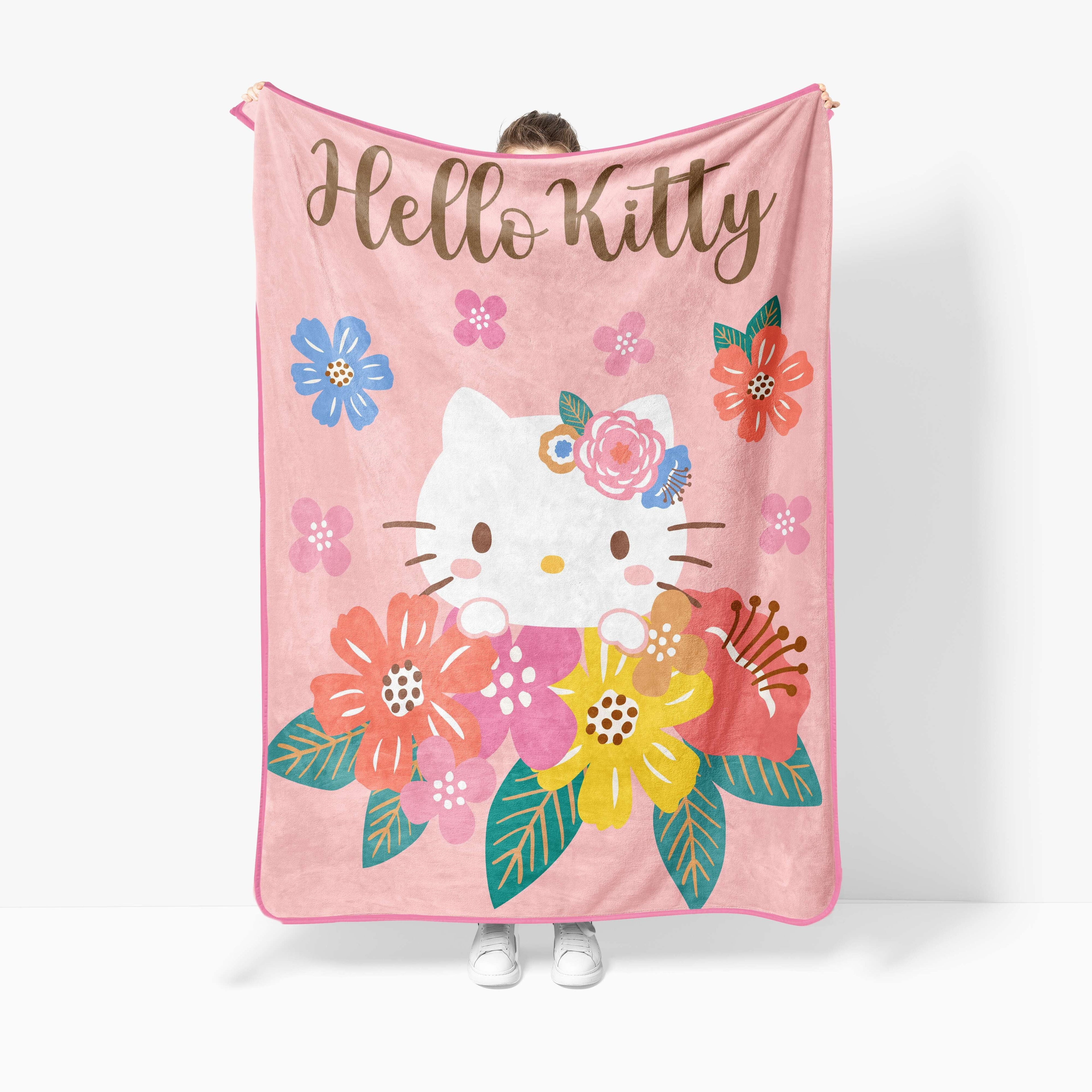 Decorative Knitted Floral Grace 46 x 60 Coral Fleece Kids Throw Blanket - Soft Bedding Accessories - Luxury Knitted Decorative Throw Blanket with Fringes - Default Title