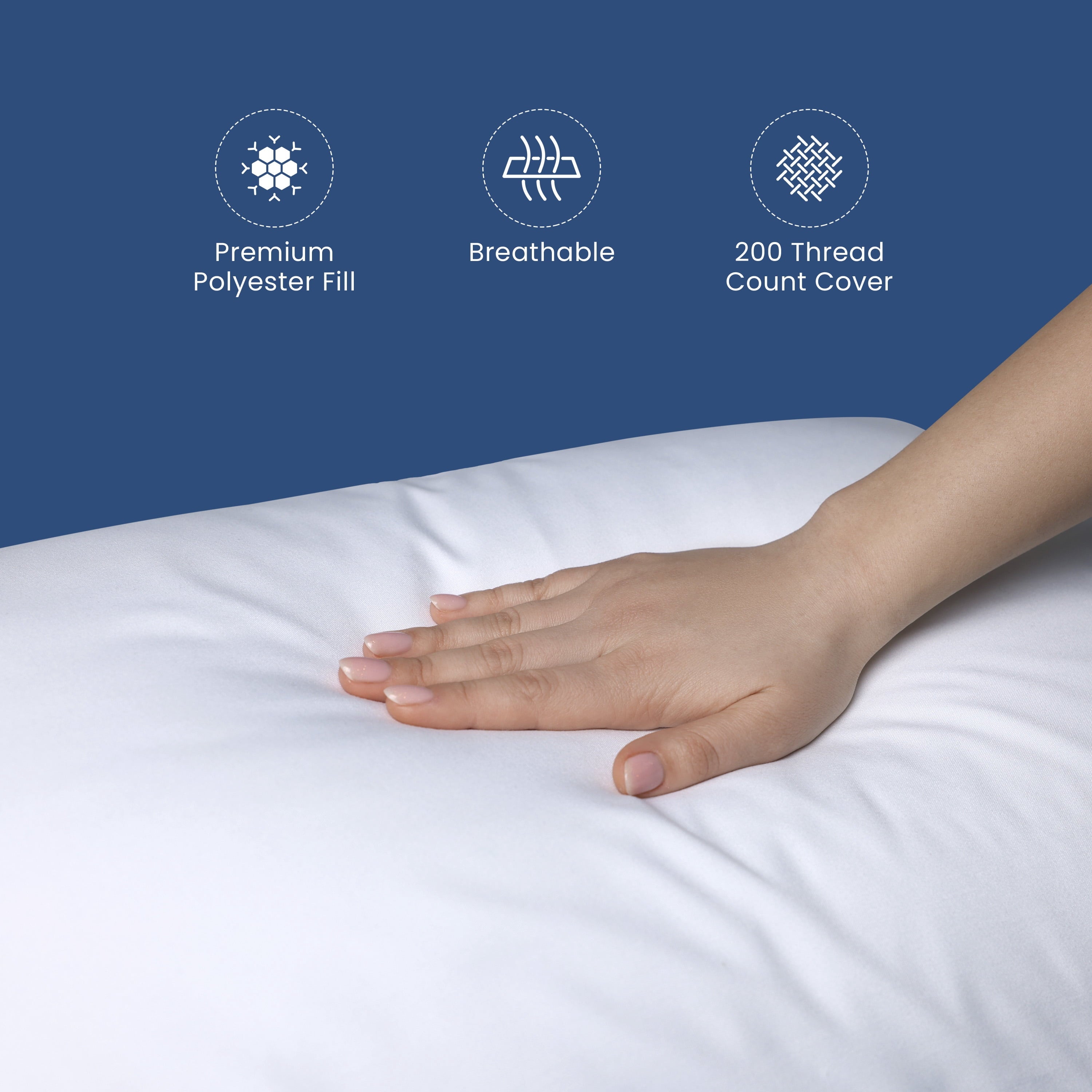 Decorative Plump Down Alternative White Euro Pillow Insert 26x26 – Soft & Durable - Orthopedic Shredded Foam Bed Pillow Set Detail