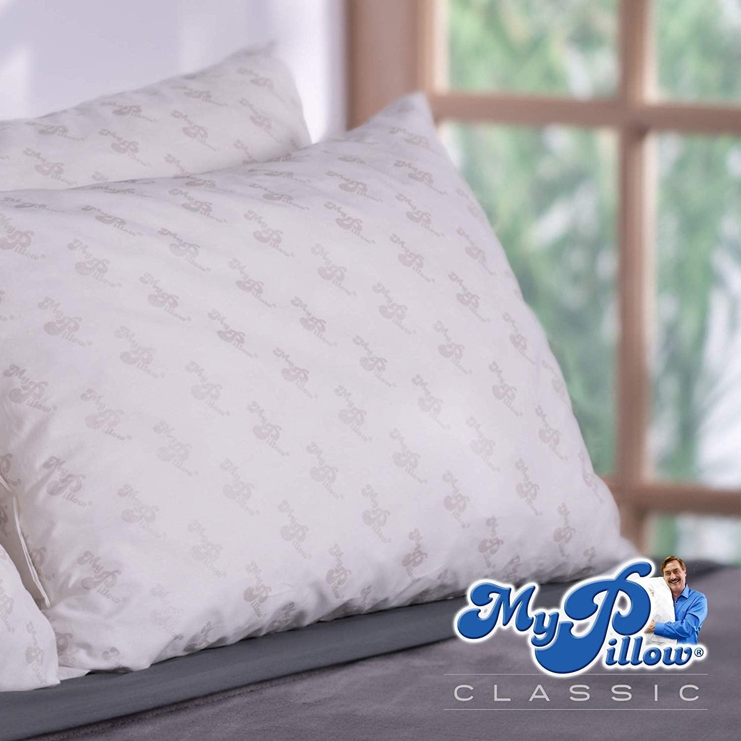Fluffy Shredded Foam Queen Size Bed Deep Sleep Pillow, White Medium Fill - Decorative Throw Pillow Cushion for Sofa & Bed Detail