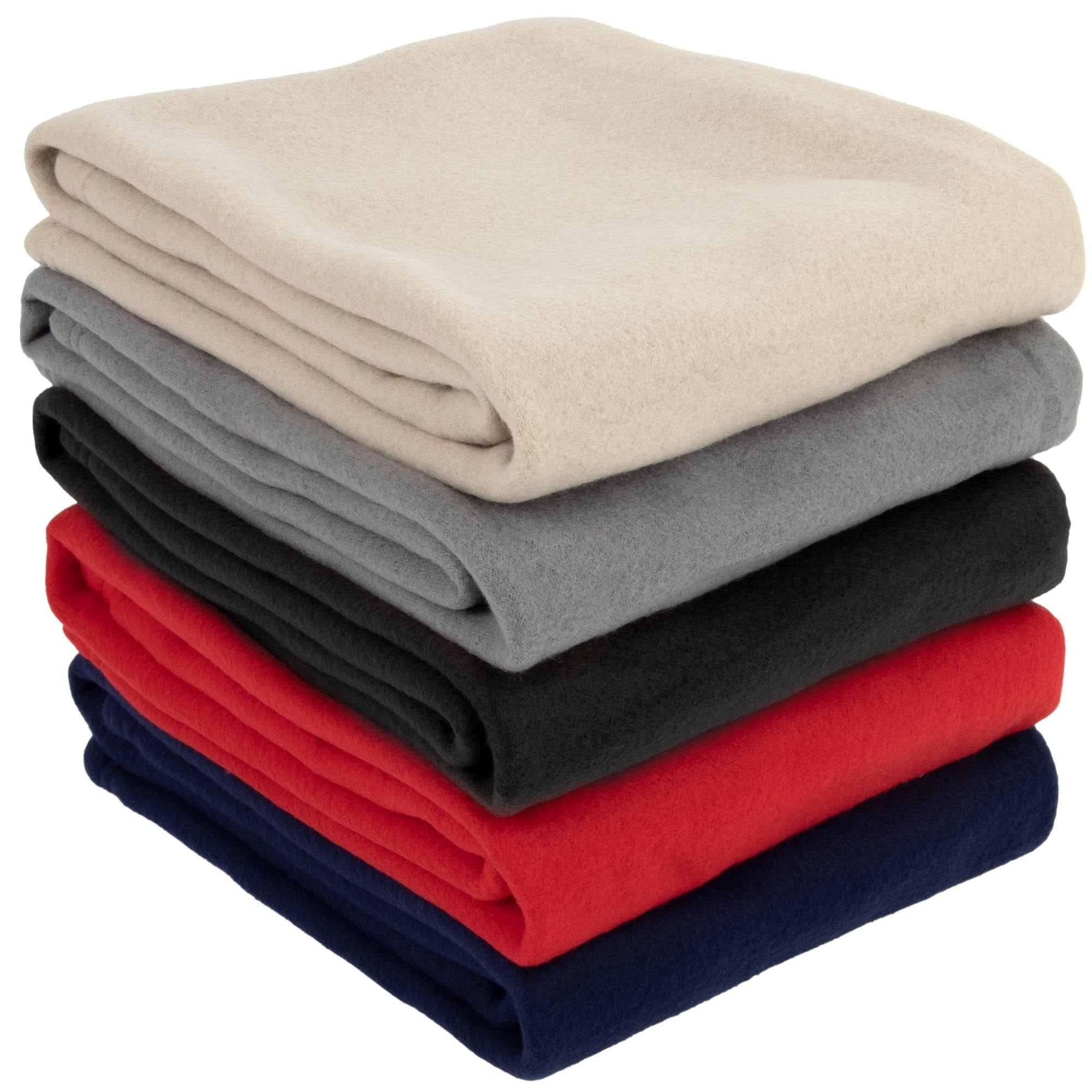 Lightweight Warm 24 pack Adult Soft Fleece 40"L x 30"L Twin Throw Blankets for Homeless, Wedding Favors, Home in Assorted Colors - Super Soft Reversible Sherpa Flannel Blanket Detail