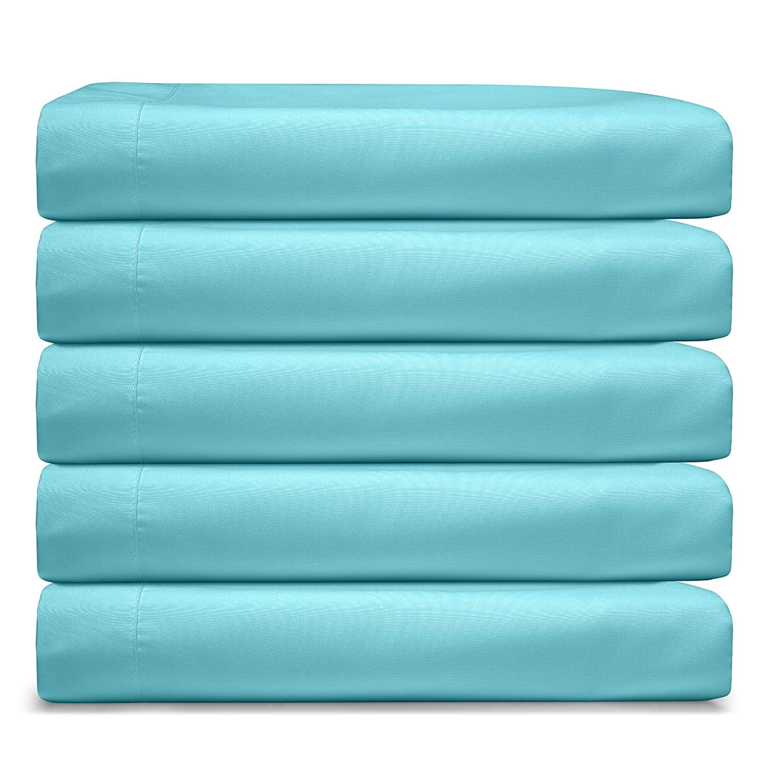 Premium Egyptian Cotton RV/Short Queen 6-Piece Bed Set for Campers - Deep Pocket Fitted Sheet Luxury Soft Microfiber, Teal - Luxury Bed Sheet Set with Deep Pockets Detail