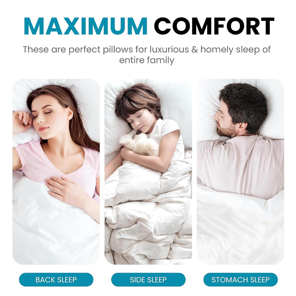 Ergonomic Memory Foam 2-Pack Standard Bed Pillows – Soft, Breathable & Hypoallergenic for Better Sleep - Hotel Quality Plush Sleeping Pillows Detail