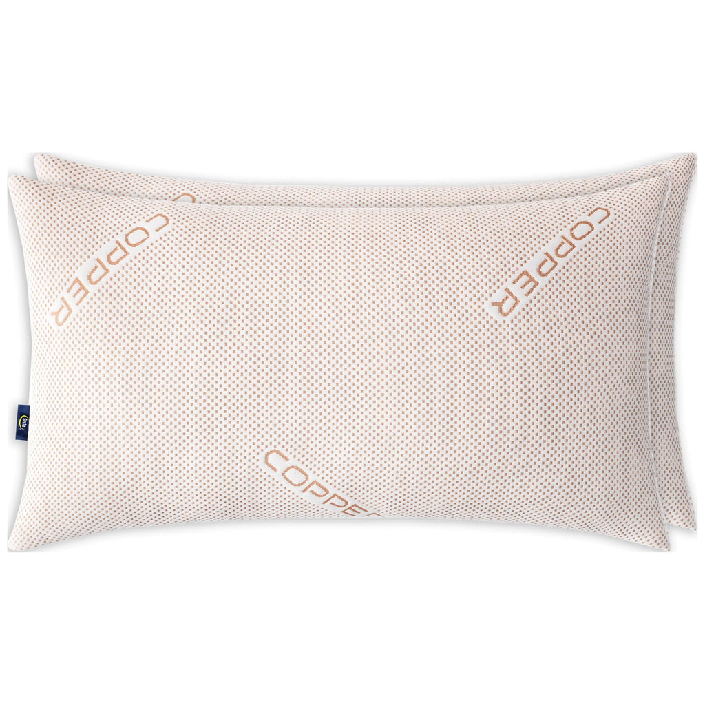 Orthopedic Support Copperloft King Bed Pillow, 2 Pack, Hypoallergenic - Orthopedic Shredded Foam Bed Pillow Set Detail