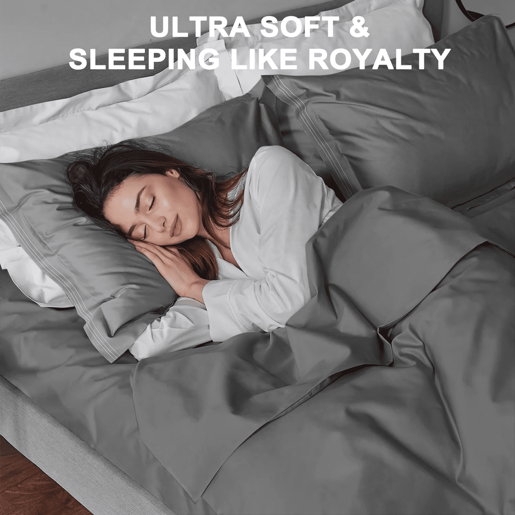 Wrinkle-Resistant 4 Piece Bed Sheet Set, Queen Size Upgraded Cooling Deep Pocket Comfy Breathable Hotel Luxury Bedding, Extra Soft Wrin... - Premium Ultra-Soft Pillowcase Pair for Sleeping Detail