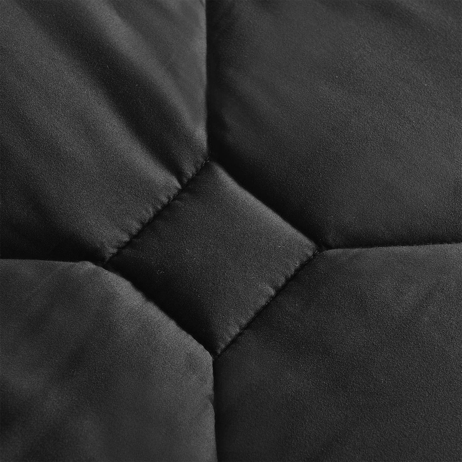 Fluffy Down Alternative 8 PCS Modern Comforter Set with Sheets All Season Bed in a Bag, Black, Queen Size - All-Season Down Alternative Comforter Insert Detail