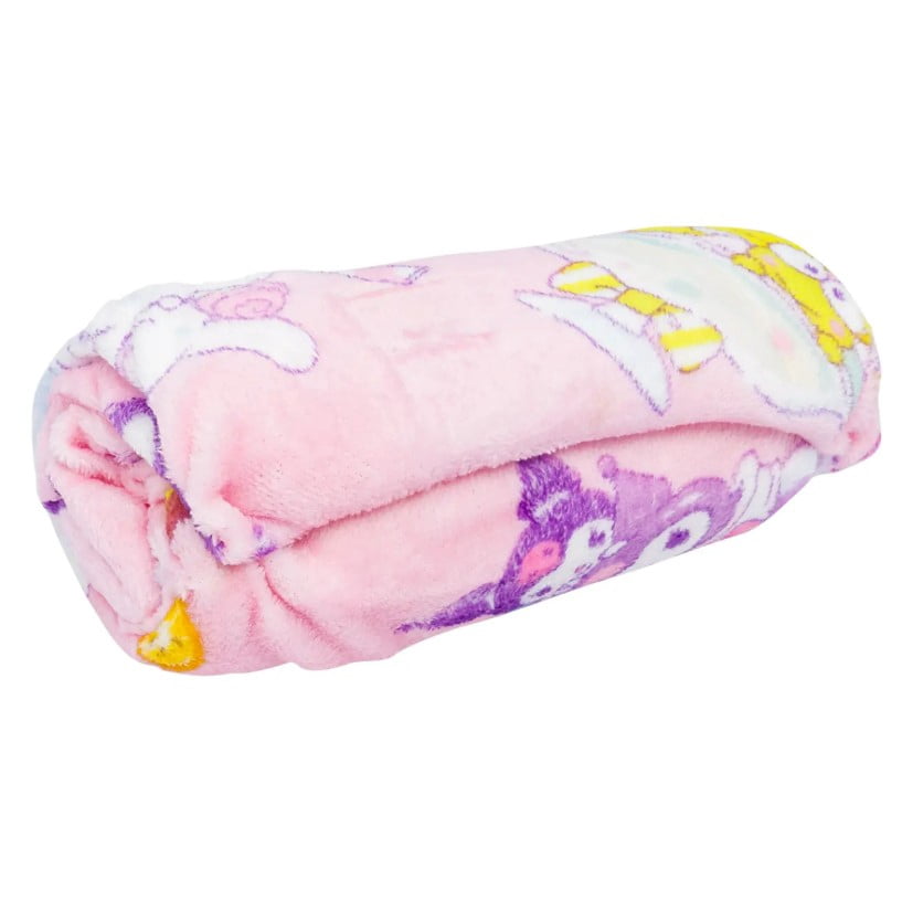 Super Soft Flannel Hello Kitty Soft and Friends Silky Fleece Throw 40"x50" Kids Blanket "Cool Treat" - Cozy Fleece Throw Blanket for Couch & Bed Detail