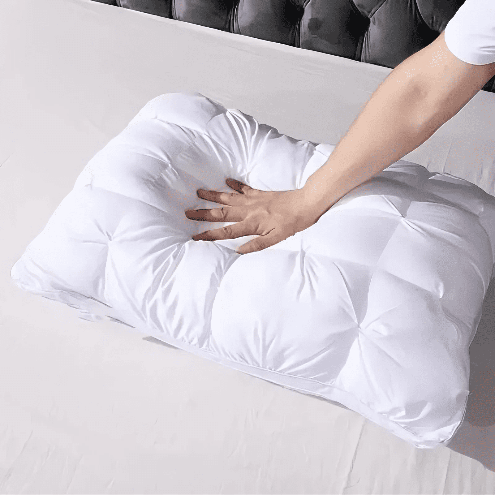 Decorative Plump Queen Size Bed Pillows Set of 2, Hotel Quality, Down Alternative Gusseted Bed Pillows for Side, Back, or Stomach Slee... - Decorative Throw Pillow Cushion for Sofa & Bed Detail