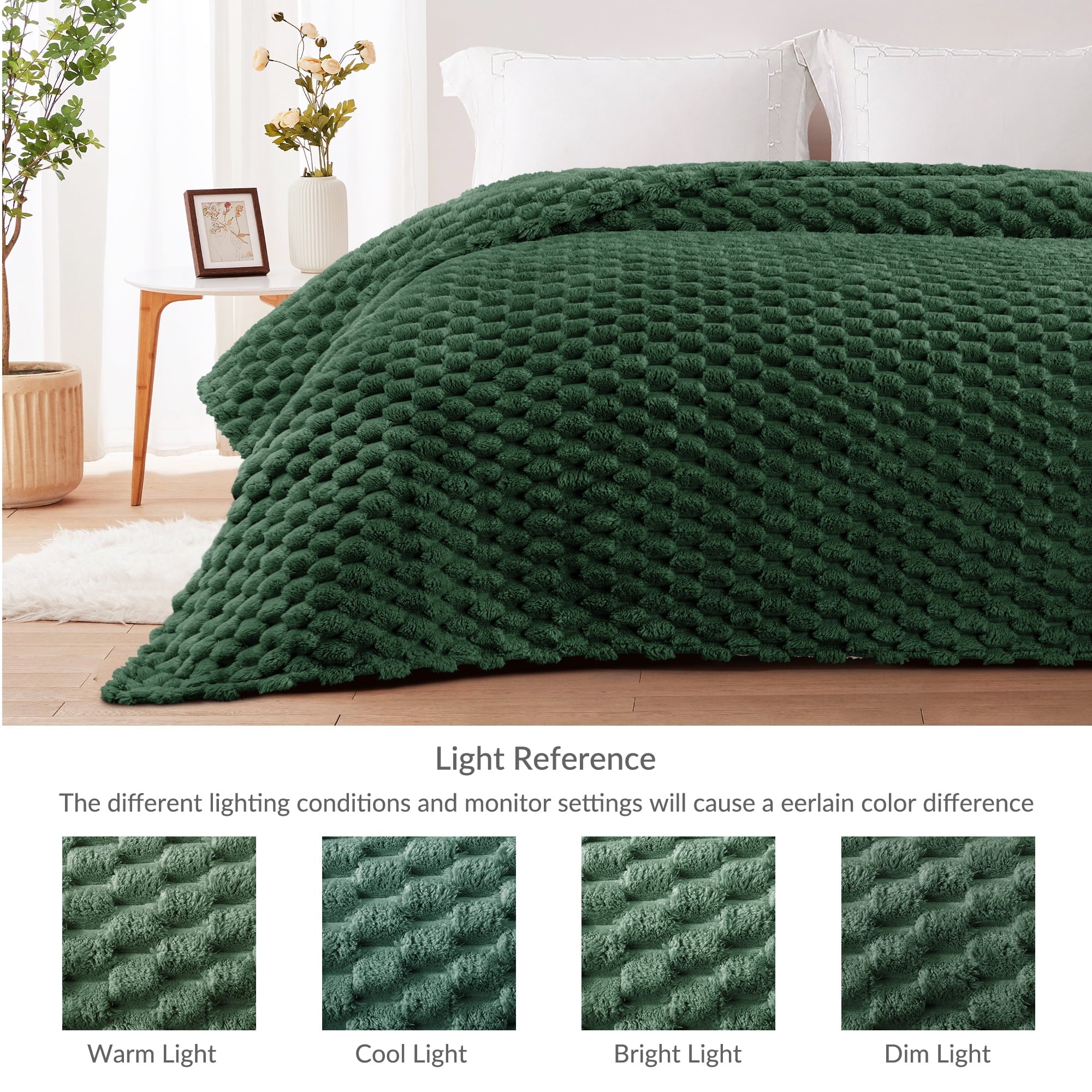 Reversible Sherpa 50"x60" Throw Blanket for Couch with Expanded 3D-Jacquard Pattern, Fuzzy Soft Cozy Exquisite Blankets or All Season, ... - Super Soft Reversible Sherpa Flannel Blanket Detail