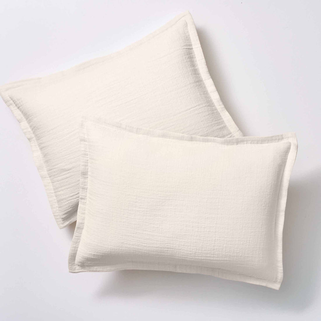 Hypoallergenic Cloud 3-Piece Cream Gauze Comforter Set, Adult Full/Queen - Luxurious Quilted Duvet Cover Set Detail